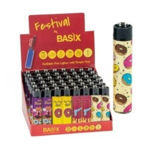 Basix Festival Disposable Lighters 48CT/BX - Donuts
