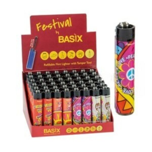 Basix Festival Disposable Lighters 48CT/BX - Flower Power