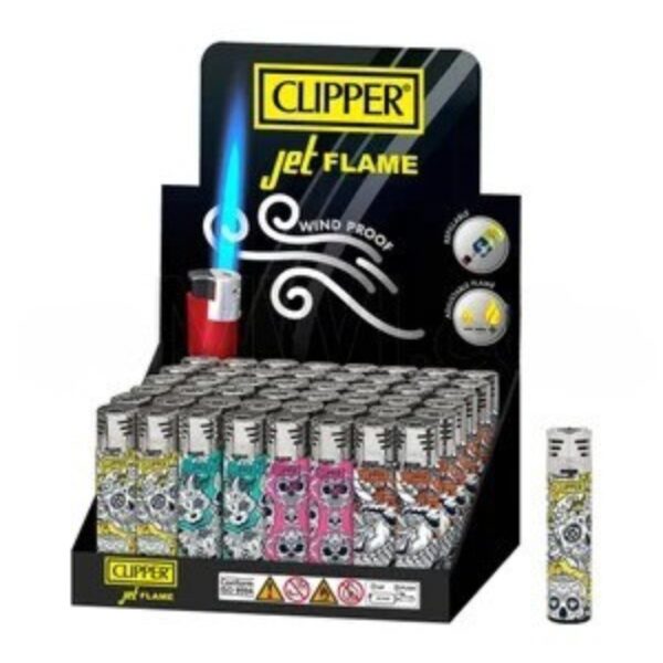 Clipper Electronic Jet Lighter Display 48CT- Somber Pattern