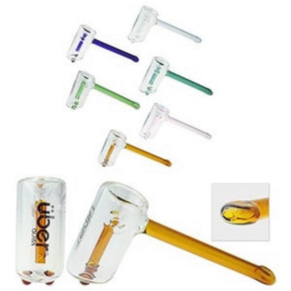 Uber Glass 6" Hammer Bubbler w/ Flat Mouthpiece - Assorted