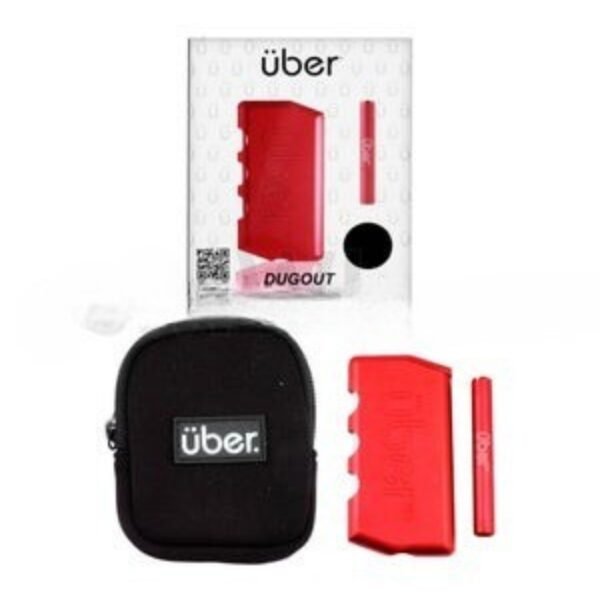 Uber 3.75" CNC Aluminum Dugout w/ Bat & Travel Case - Red