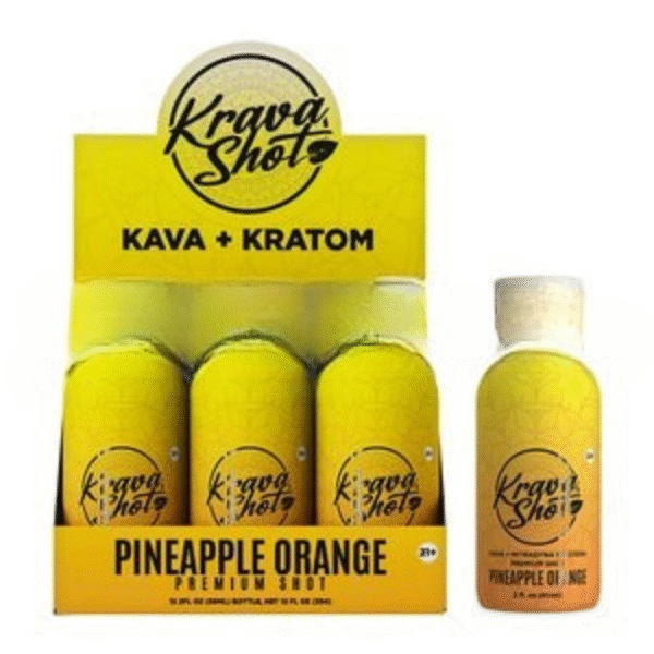 Krava Shot Kava + Kratom 2oz Shot 12CT/BX - Pineapple Orange