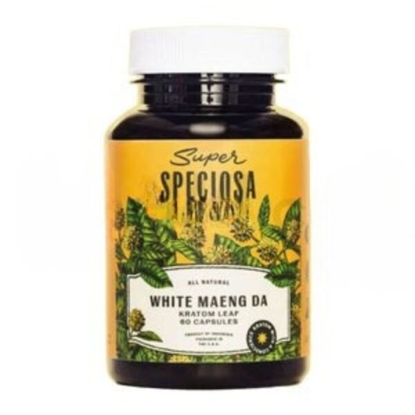 Super Speciosa Kratom White Maeng Da - 30g 60ct Bottle
