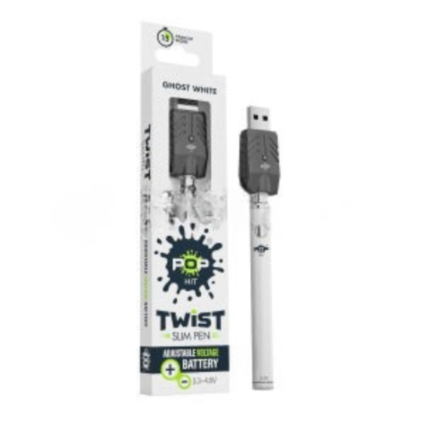 Pop Hit Slim Twist 320mAh VV Battery 30PC/BX - Ghost White