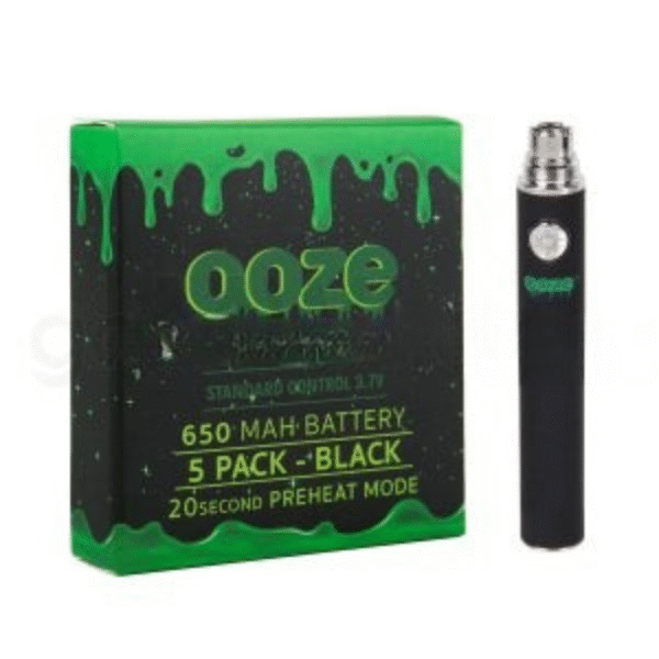Ooze Standard Battery 650mah/3.7v 5CT/BX - Black