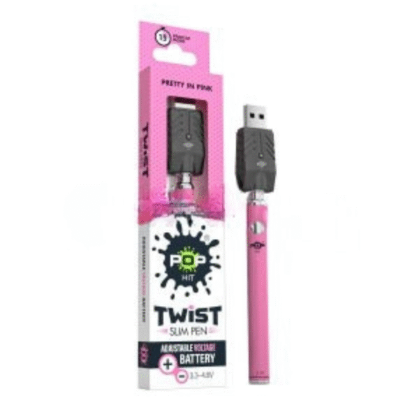 Pop Hit Slim Twist 320mAh VV Battery 30PC/BX - Pretty in Pink