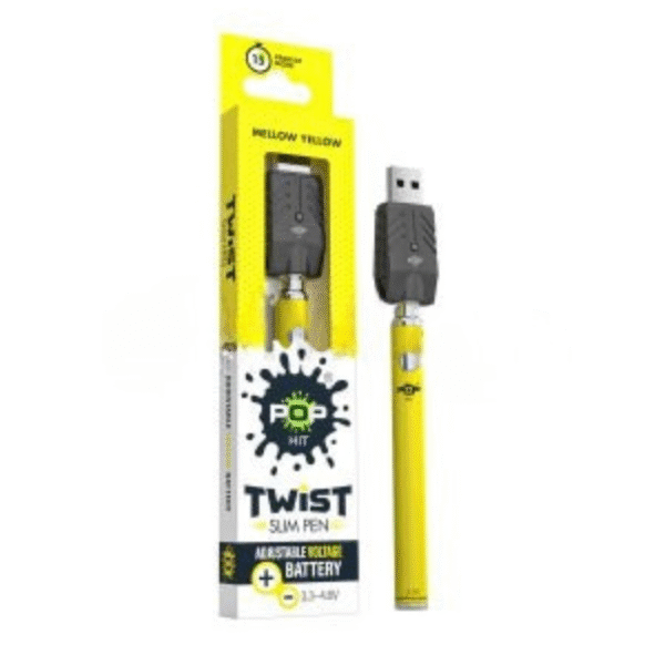 Pop Hit Slim Twist 320mAh VV Battery 30PC/BX - Mellow Yellow